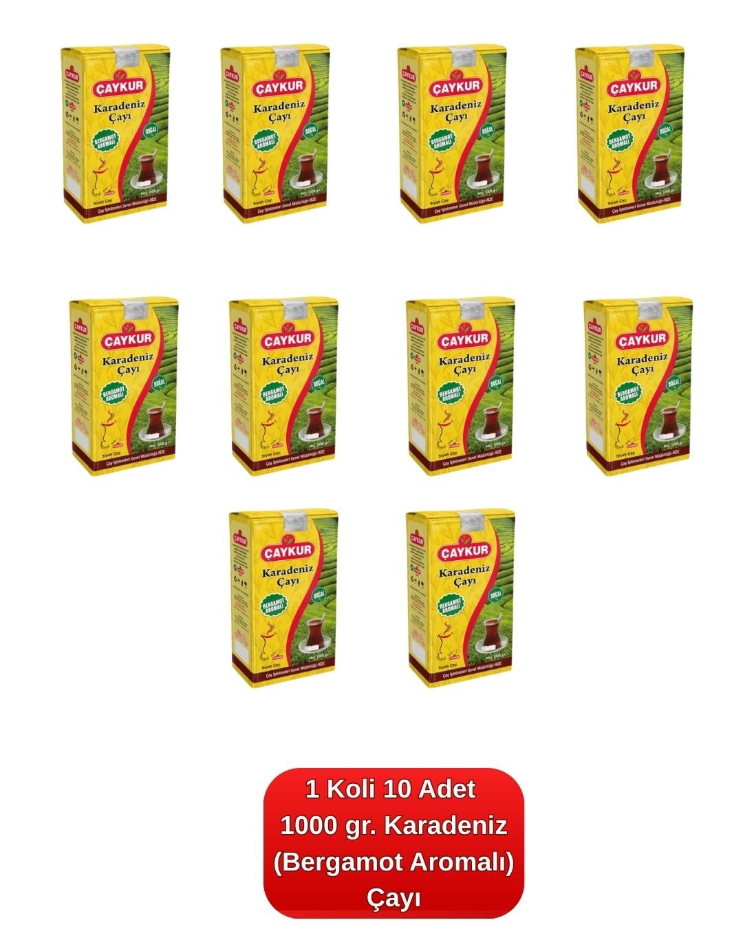 Bergamot Aromalı Karadeniz Çayı 1000 gr. 10'lu Koli