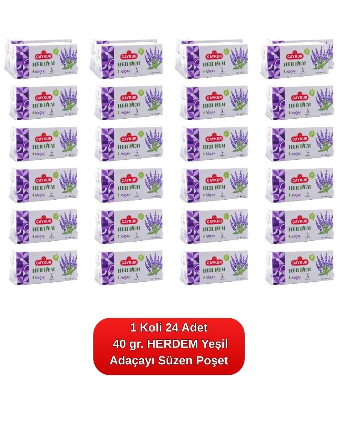 HERDEM Yeşil Adaçayı Süzen Poşet 40 gr. 24'lü Koli 