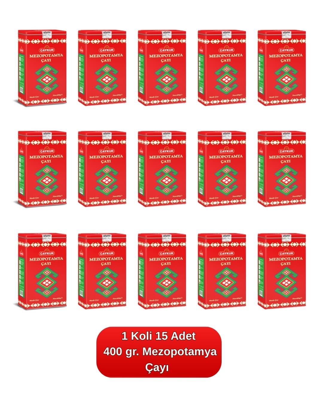 Mezopotamya Çayı Teneke Kutu 400 gr. 15'li Koli   