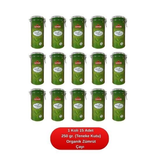 Organik Zümrüt Yeşili Dökme Çay Silindir Kutu 250 gr. 15'li Koli