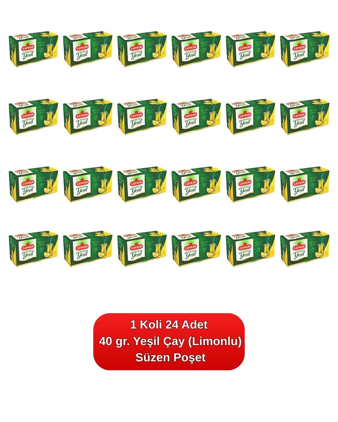 Yeşil Çay Süzen Poşet (Limonlu) 40 gr. 24'lü Koli 