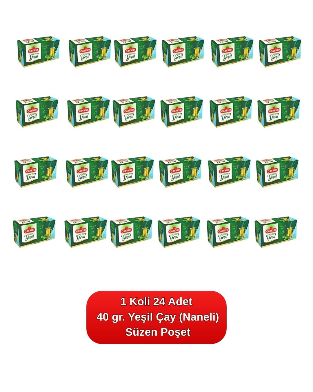 Yeşil Çay Süzen Poşet (Naneli) 40 gr. 24'lü Koli  
