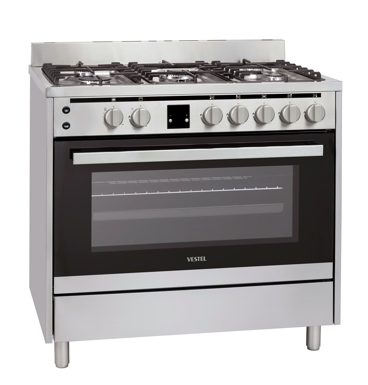 VestelSolo FırınlarVestel FC9P5009MX 90 cm, Elektrikli fırın, 5 Göz Gaz,  Beyaz, 86-60-62 cm
