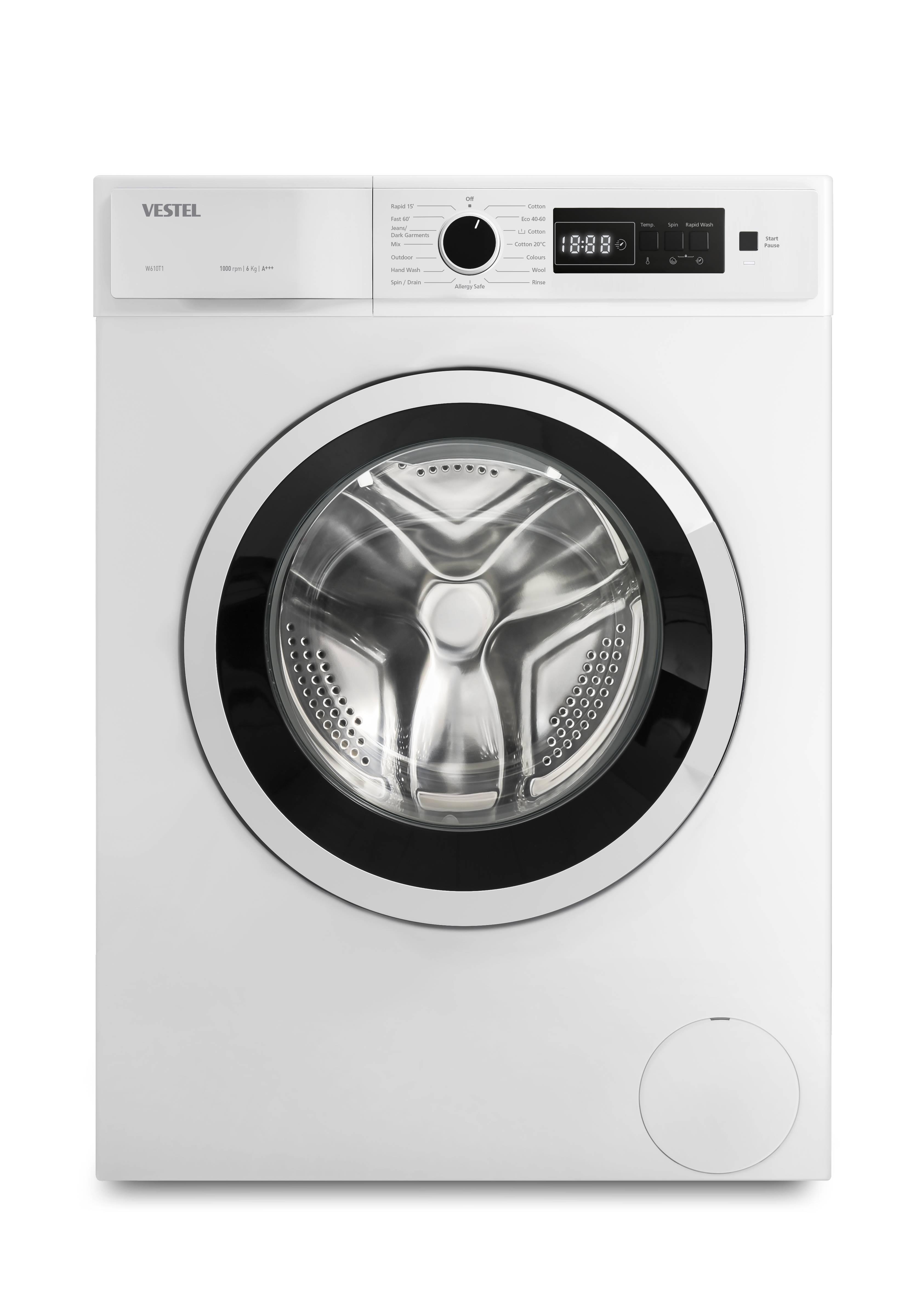 VestelÇamaşır MakineleriVestel W 610T1 6Kg Çamaşır Makinesi Beyaz A+++
