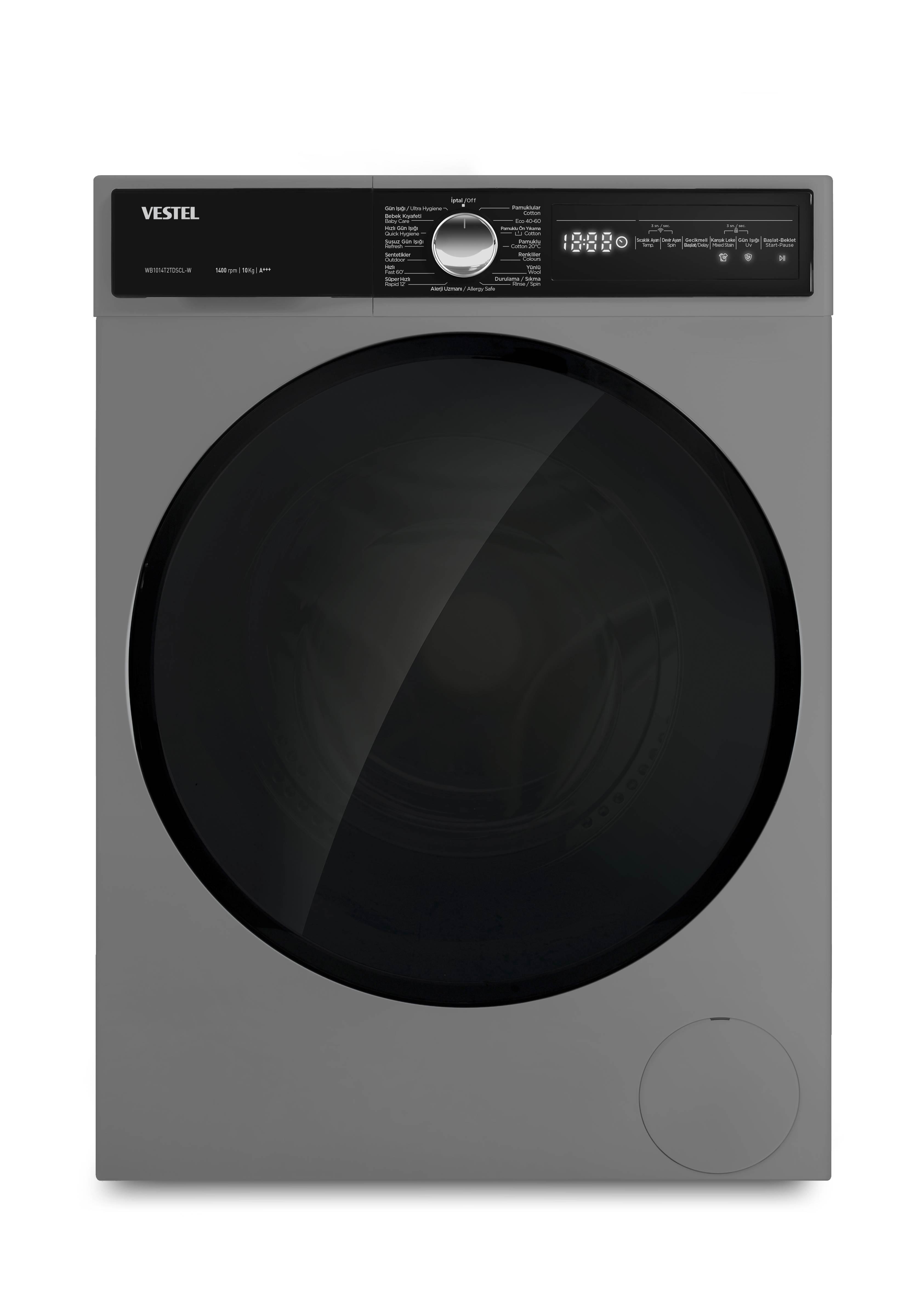VestelÇamaşır MakineleriVestel WB1014T2TDSCL-W 10Kg Çamaşır Makinesi İnverter Geniş Kapak A+++
