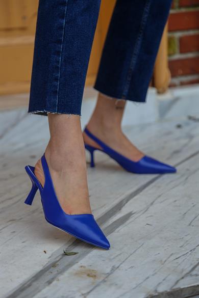 Enna Saks Mavi Topuklu Kadın Ayakkabı