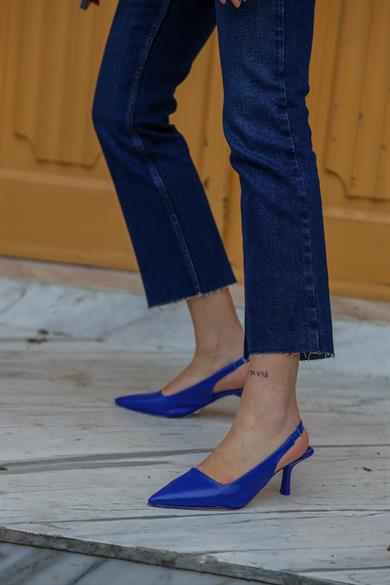 Enna Saks Mavi Topuklu Kadın Ayakkabı
