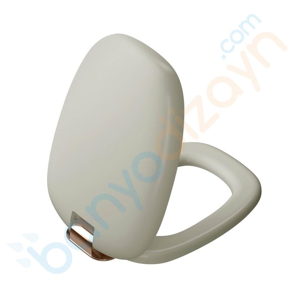  Vitra Plural Klozet Kapağı, Bakır Renk Metal Menteşeli, Yavaş Kapanır, Kolay Sökülebilir, Mat Bej, 126-020-029VitrA126-020-029Klozet Kapağı