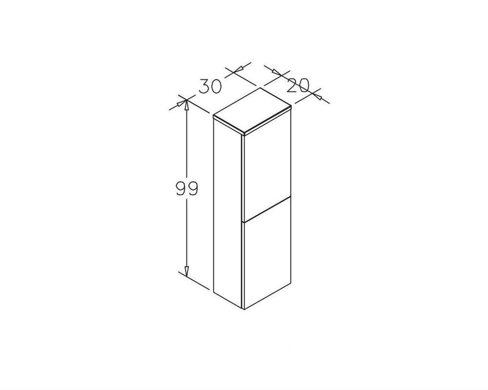 Orka Knidos 30 cm Navaro Banyo Boy Çamaşır Dolabı, 3000987