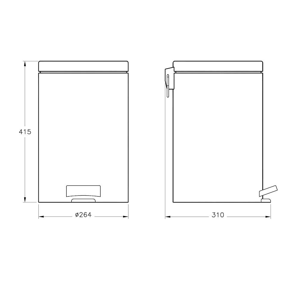 Artema Arkitekta Çöp Kovası (20 Litre), Yavaş Kapanır, Paslanmaz Çelik A44017