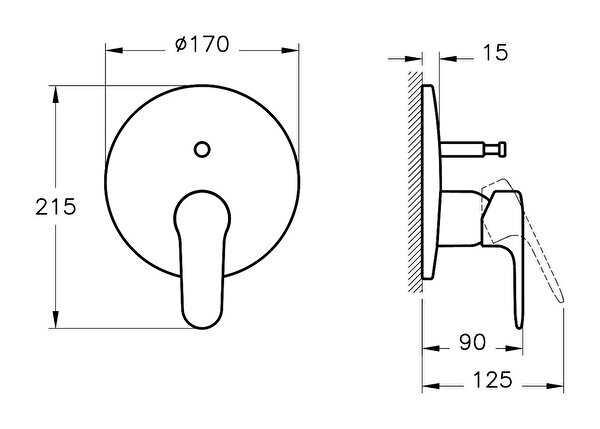 Artema Banyo Bataryası, Root Round, Ankastre, Fırçalı Nikel (Sıva Üstü Grubu) A4272734