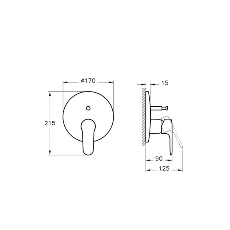 Artema Banyo Bataryası, Root Round, Ankastre, Mat Siyah (Sıva Üstü Grubu) A4272736