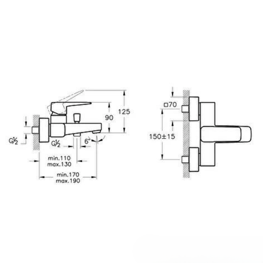 Artema Banyo Bataryası, Root Square, Mat Siyah, A4273736