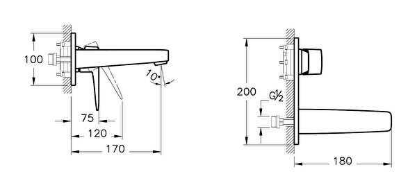 Artema Lavabo Bataryası, Root Square, Ankastre (Sıva Üstü Grubu) A42738