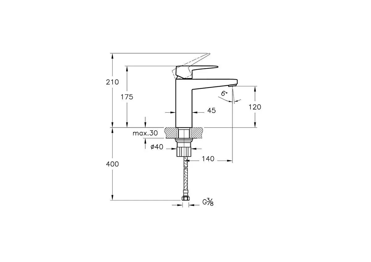 Artema Lavabo Bataryası, Root Square, Yüksek, Mat Siyah, A4273136