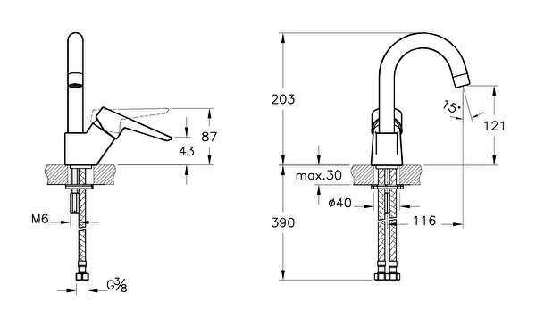 Artema Lavabo Bataryası, Solid S, Döner Borulu, A42442