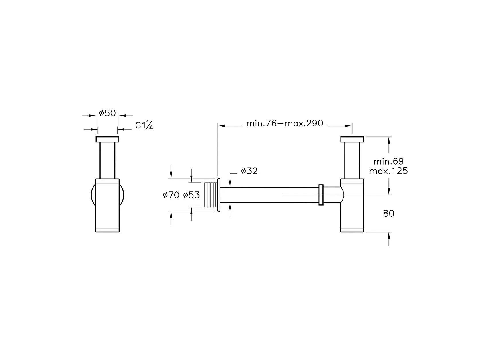 Artema Lavabo Sifonu, Alt Grubu (T Tipi) A45123