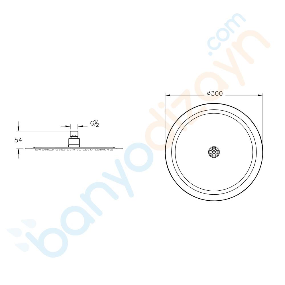 Artema Lite LC Duş Başlığı, Altın, 30 Cm, A4567423