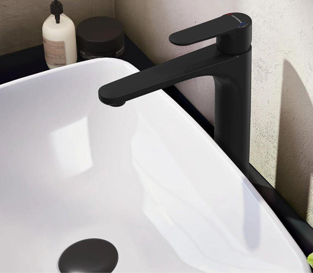 Artema Root Round Tezgah Üstü Lavabo Bataryası Mat Siyah A4270736