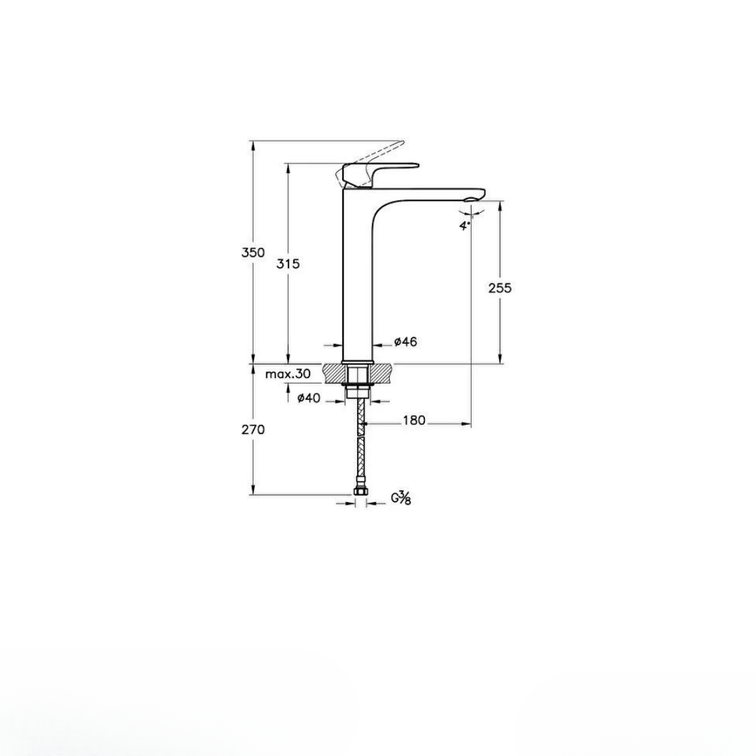 Artema Root Round Tezgah Üstü Lavabo Bataryası Mat Siyah A4270736