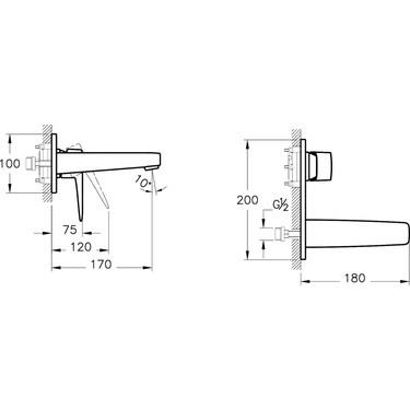 Artema Root Square Ankastre Lavabo Bataryası, Soft Altın (Sıva Üstü Grubu) A4273874