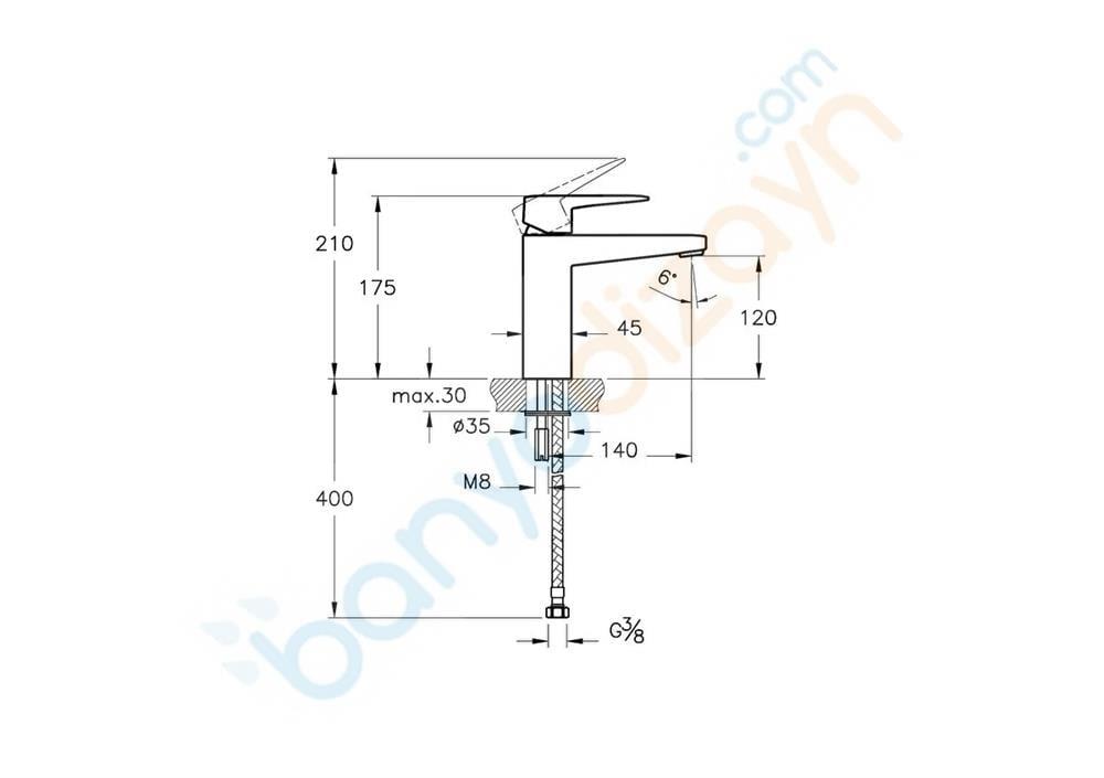Artema Root Square Yüksek Lavabo Bataryası, Fırçalı Nikel, A4273134 