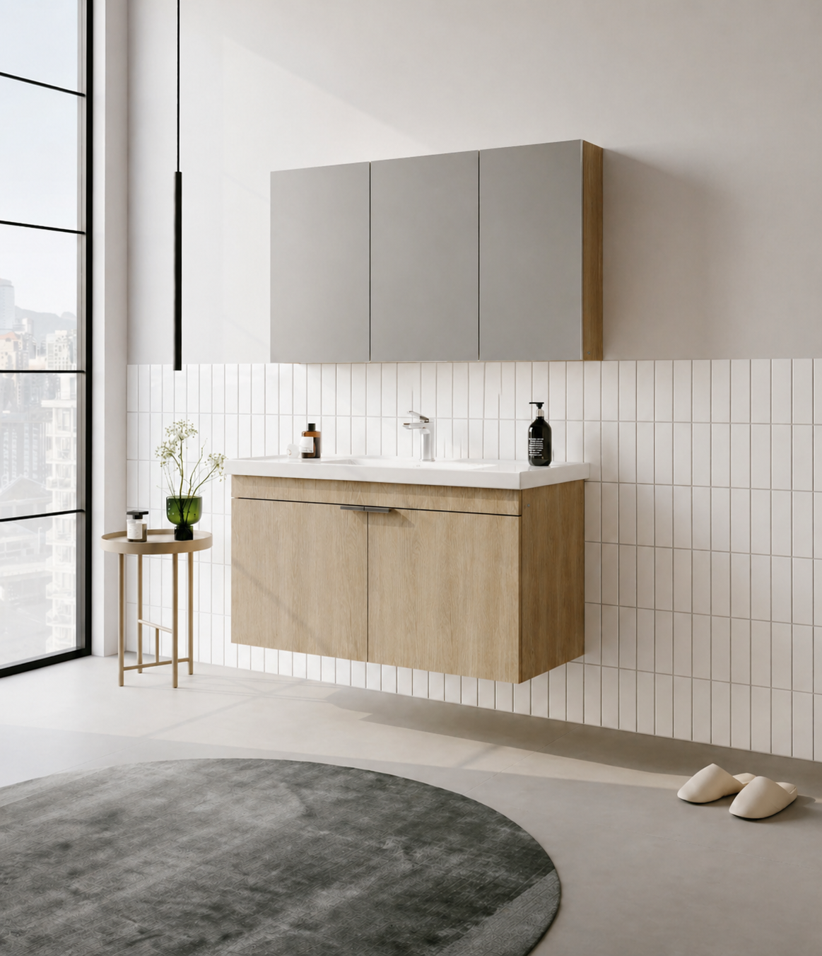 Orka Desna 100 cm, Budva, Banyo Dolabı Takımı, (Dolaplı Ayna), 5008729
