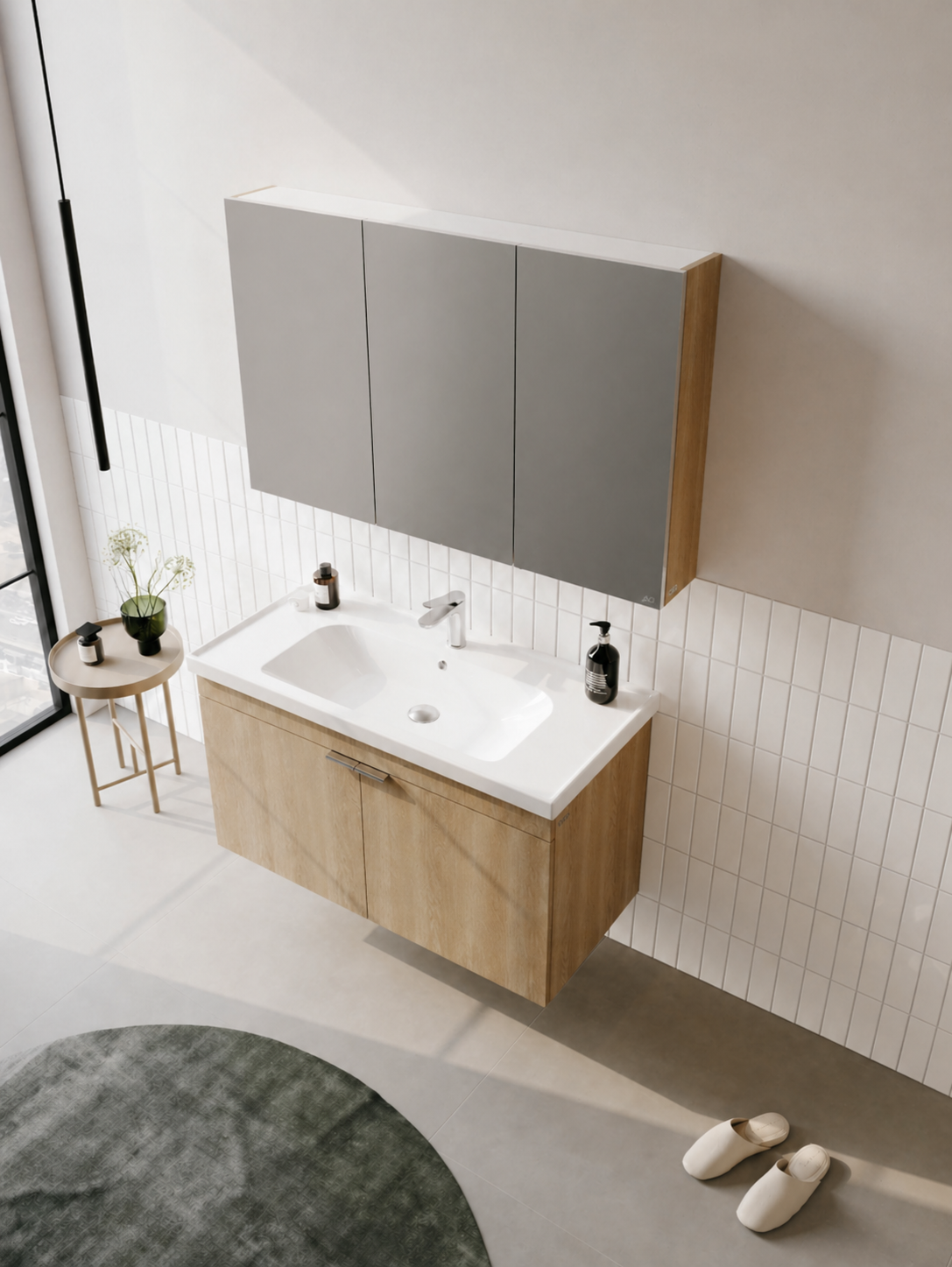 Orka Desna 100 cm, Budva, Banyo Dolabı Takımı, (Dolaplı Ayna), 5008729