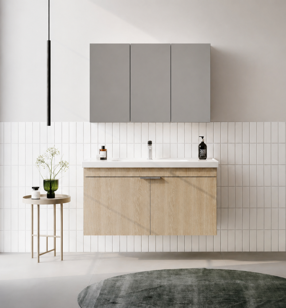 Orka Desna 100 cm, Budva, Banyo Dolabı Takımı, (Dolaplı Ayna), 5008729