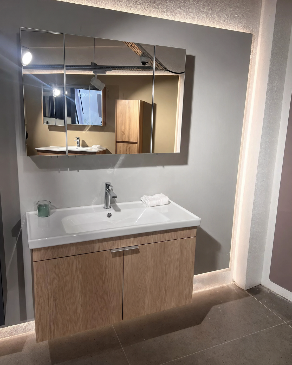 Orka Desna 100 cm, Budva, Banyo Dolabı Takımı, (Dolaplı Ayna), 5008729