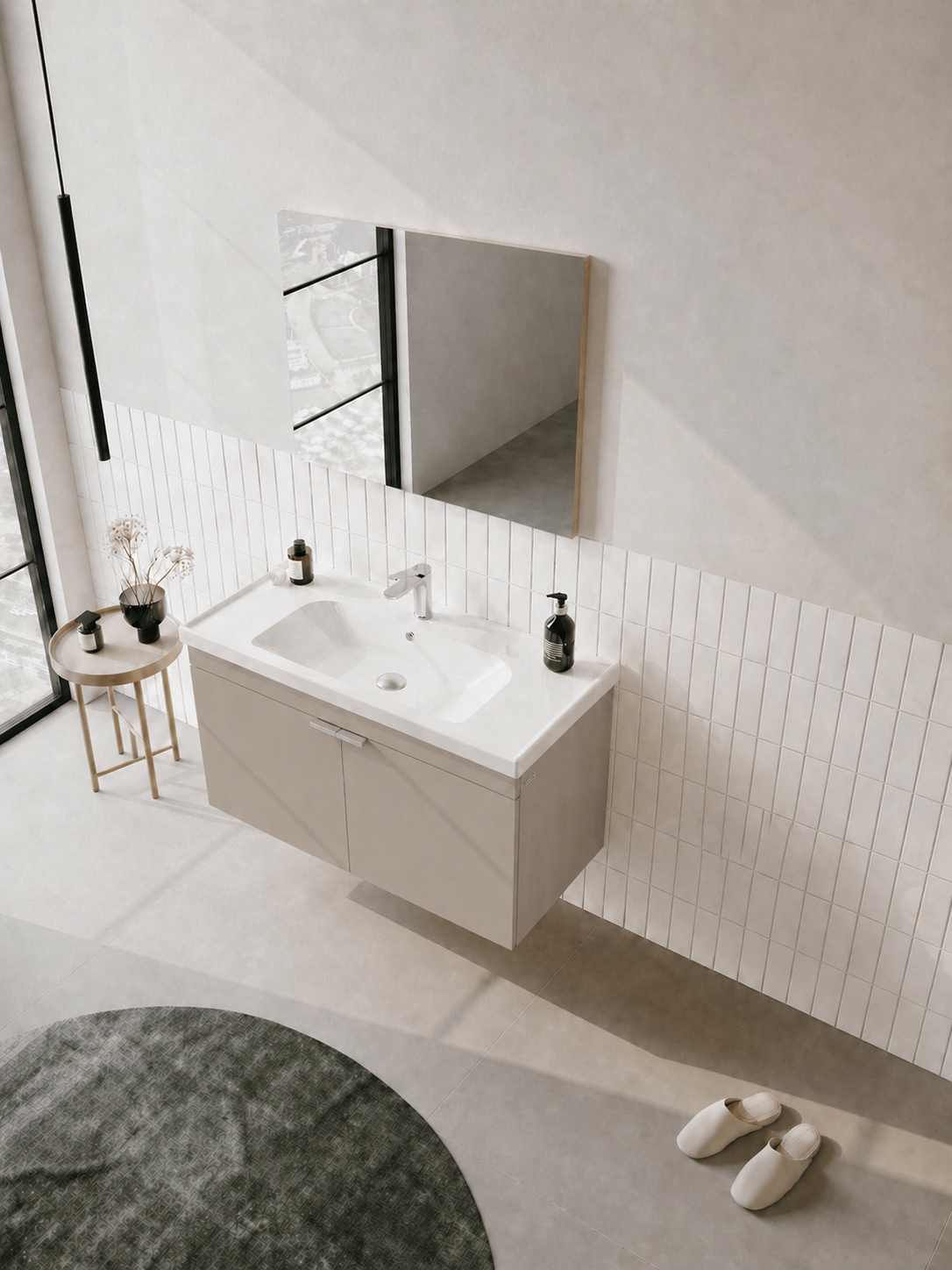 Orka Desna 100 cm, Çöl Beji, Banyo Dolabı Takımı, (Düz Ayna), 5008752