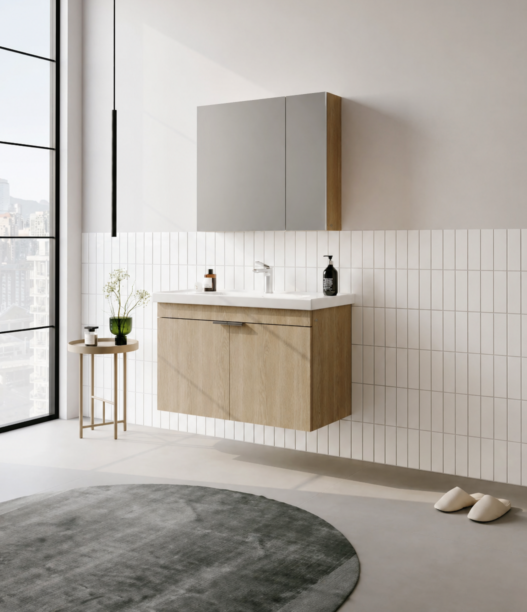 Orka Desna 90 cm, Budva, Banyo Dolabı Takımı, (Dolaplı Ayna), 5007917