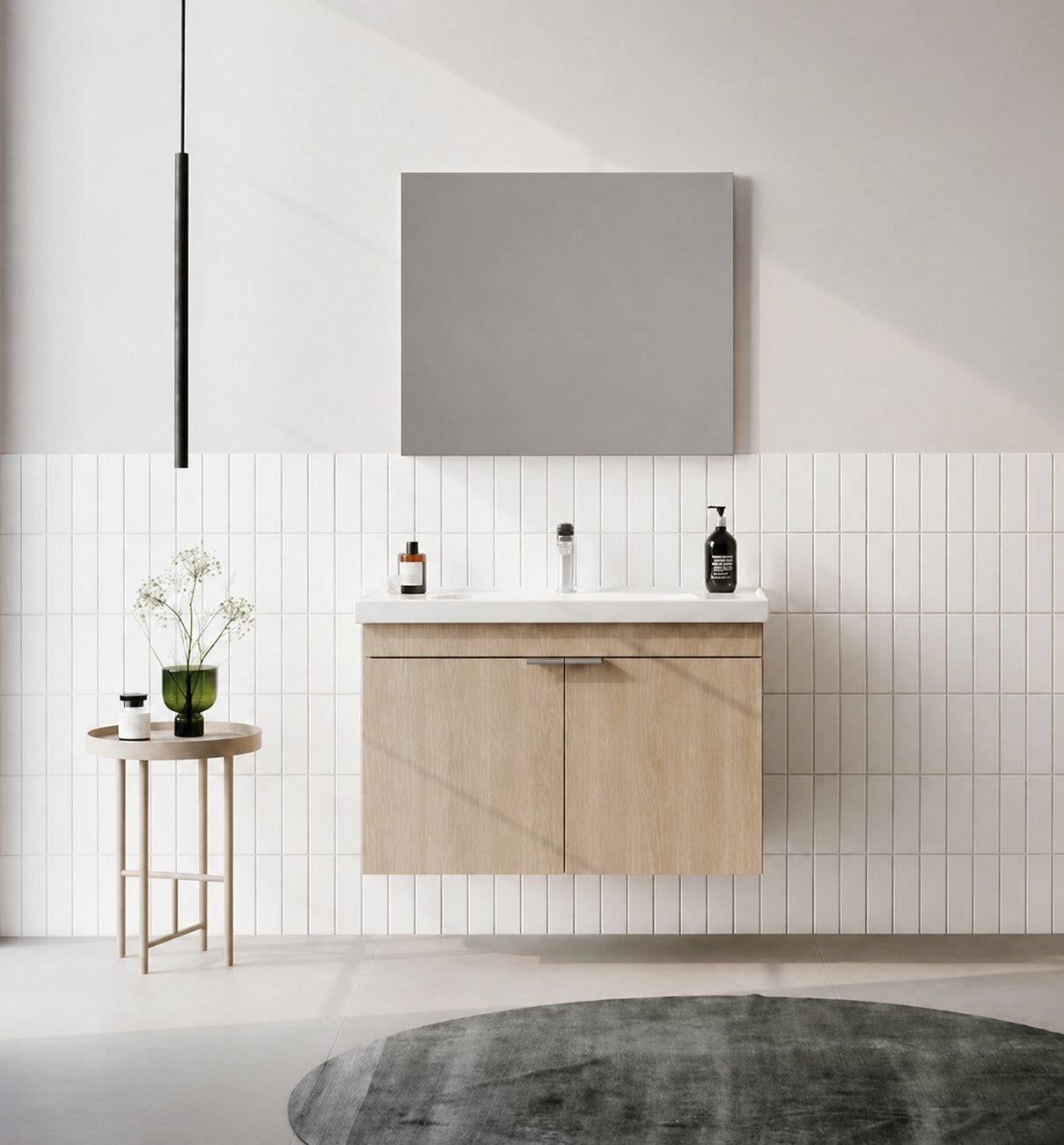 Orka Desna 90 cm, Budva, Banyo Dolabı Takımı, (Düz Ayna), 5008551