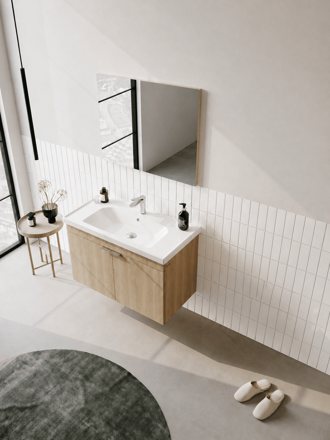 Orka Desna 90 cm, Budva, Banyo Dolabı Takımı, (Düz Ayna), 5008551