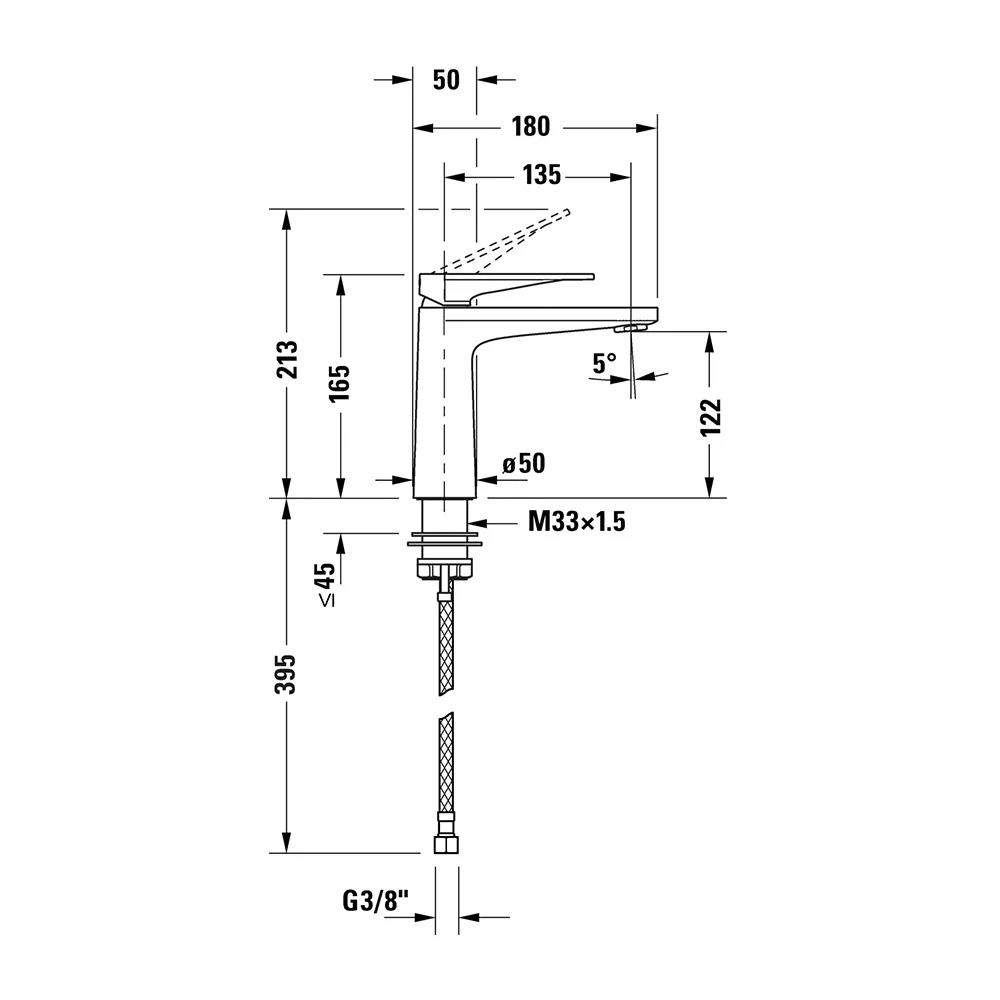 Duravit Tulum Lavabo Bataryası (M Boy) Mat Siyah, TU1020002046