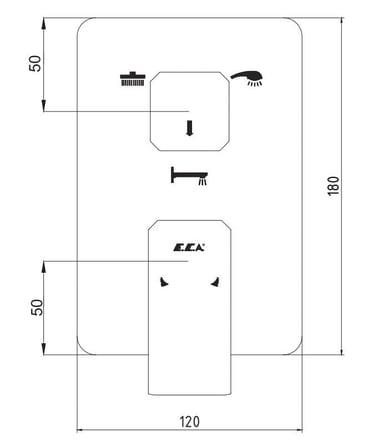 ECA Tiera Ankastre Banyo Bataryası Sıva Üstü 3 Yollu Mat Siyah, 102167335C1-K