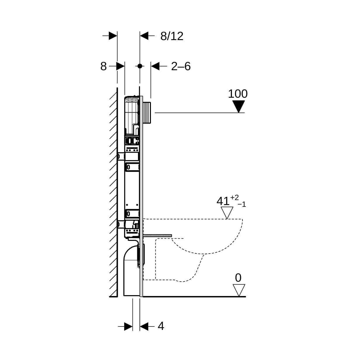 Geberit Alpha Gömme Rezervuar , 8cm Kombifix,110.174.00.1