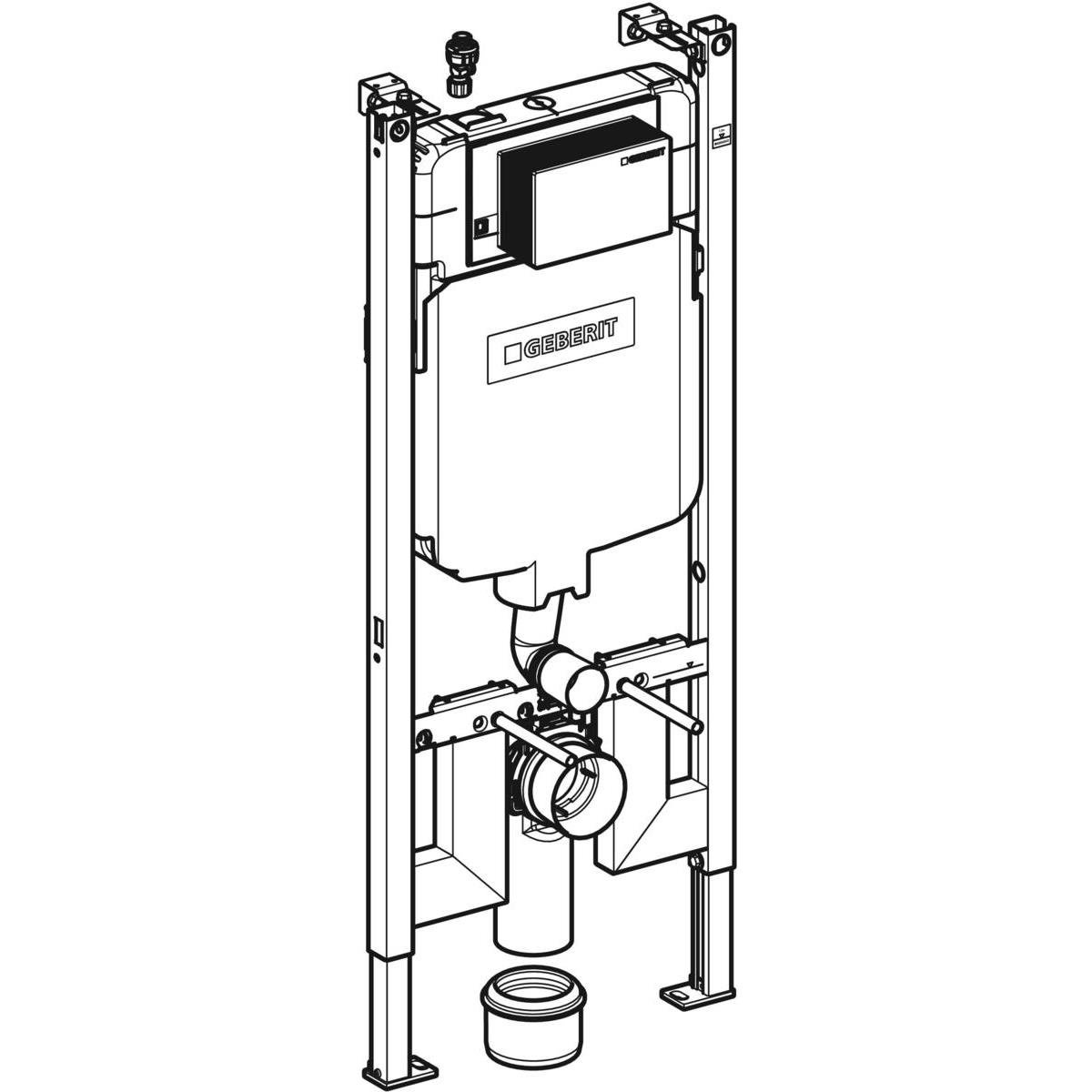 Geberit Alpha Gömme Rezervuar Duvar Önü Alçıpan Uygulamalı Set, İnce, 458.175.00.1