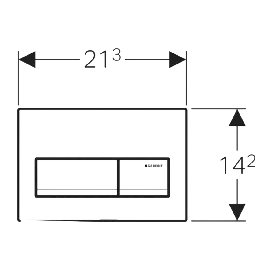 Geberit Alpha50 Kumanda Kapağı Çift Basmalı, Siyah, 115.060.DW.1