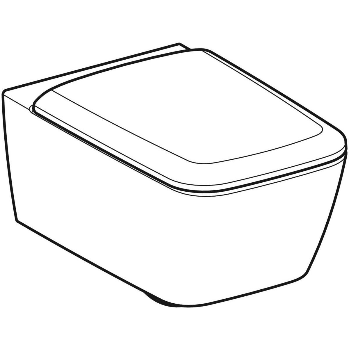 Geberit Asma Klozet, iCon Square Rimfree, Kapak Rezervuar, Stop Valf, Kumanda Paneli Dahil, 501.671.00.1-Set