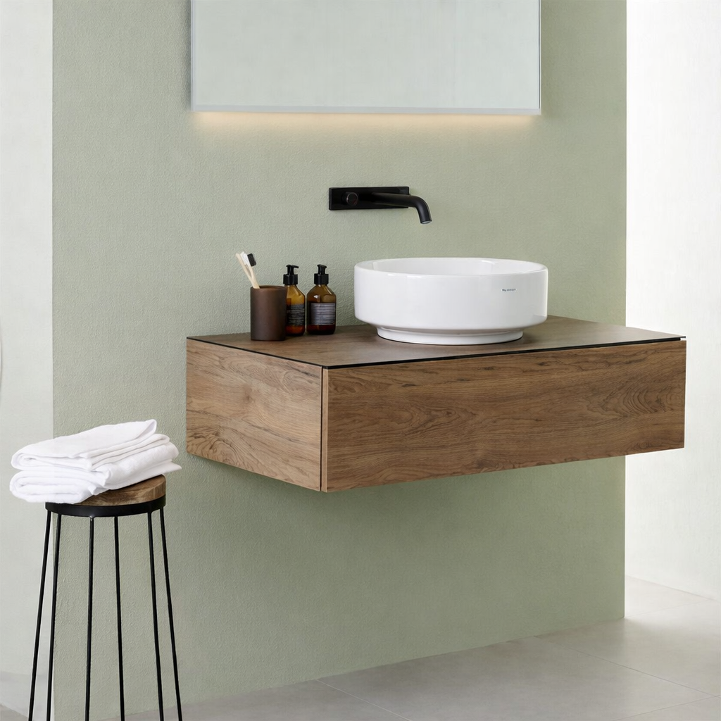 Geberit One yuvarlak tasarımlı lavabo bataryası, Mat siyah, 116.464.14.1
