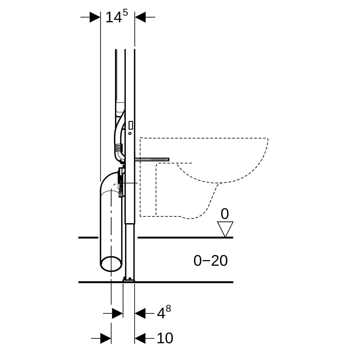 Geberit Sıgma Gömme Rezervuar Duvar Önü Alçıpan Uygulamalı Set, İnce,111.796.00.1