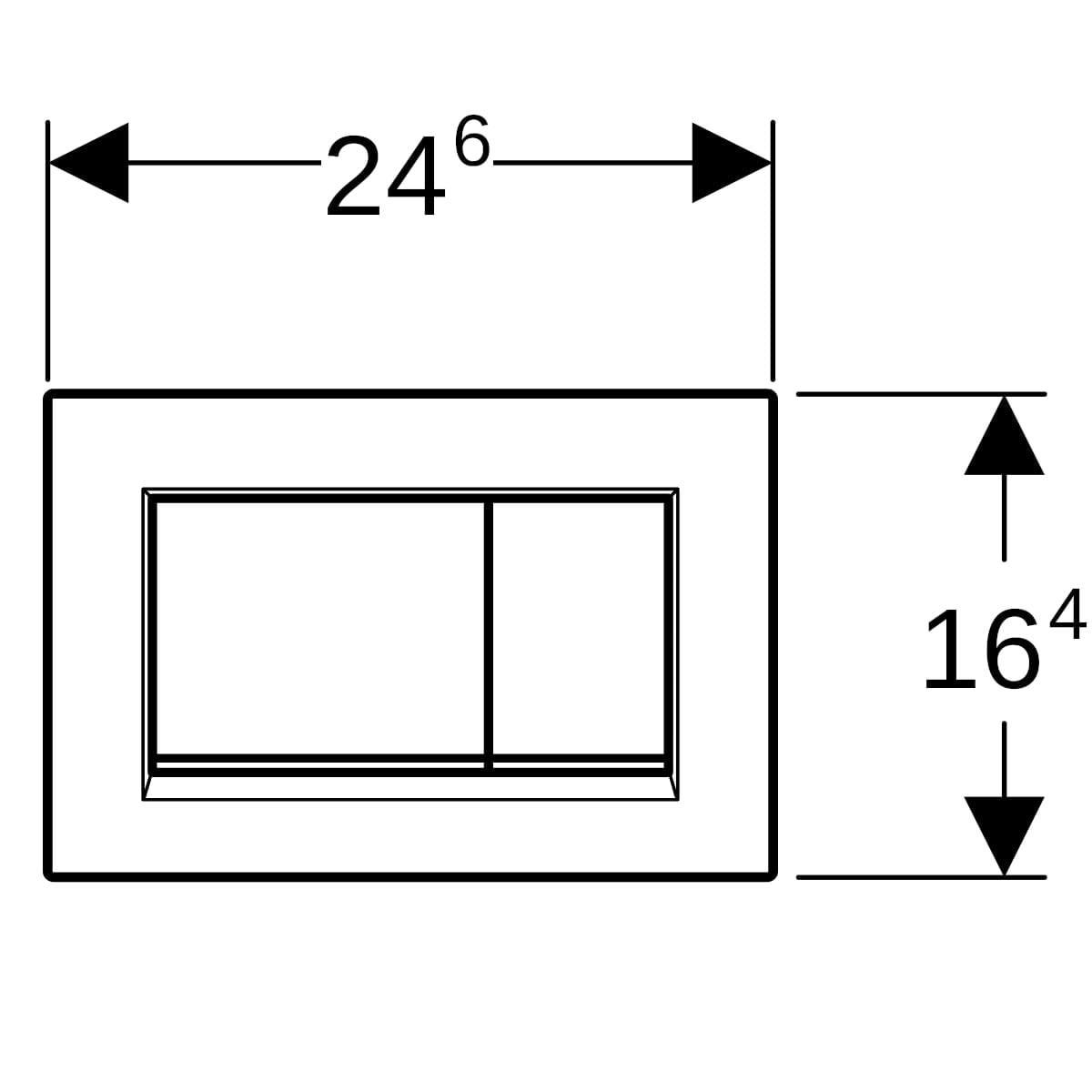 Geberit Sigma20 (eski Sigma30) Kumanda Paneli Çift Basmalı, Mat Krom, 115.883.JQ.1