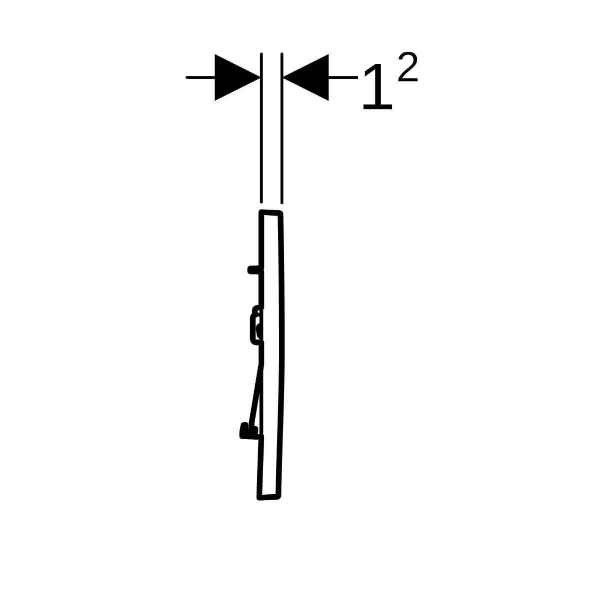 Geberit Sigma20 (eski Sigma30) Kumanda Paneli Çift Basmalı, Mat Krom, 115.883.JQ.1