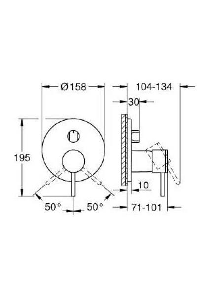 Grohe Atrio Ankastre Banyo/Duş Bataryası (Sıva Üstü Grubu), 3 Yollu Krom, 24356000
