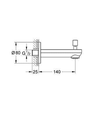 Grohe BauEdge Yön Değiştiricili Çıkış Ucu, Krom, 13257R00