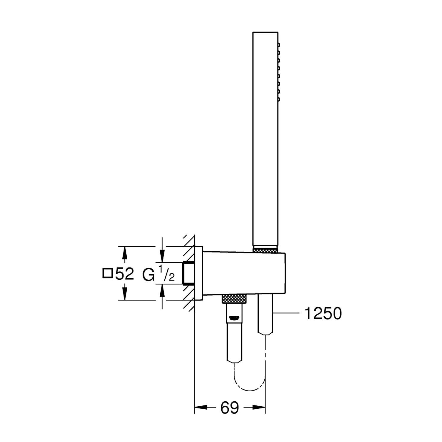 Grohe Euphoria Cube Stick El Duş Takımı, Krom, 26405000