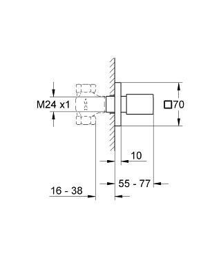 Grohe Eurocube Ankastre Stop Valf (Sıva Üstü Grubu) Krom, 19910000