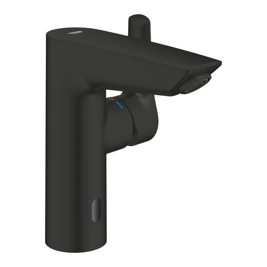 Grohe Eurosmart Fotoselli ve Manuel Kullanım Lavabo Bataryası (Pilli, Çift Su Girişli), Mat Siyah, 239752433