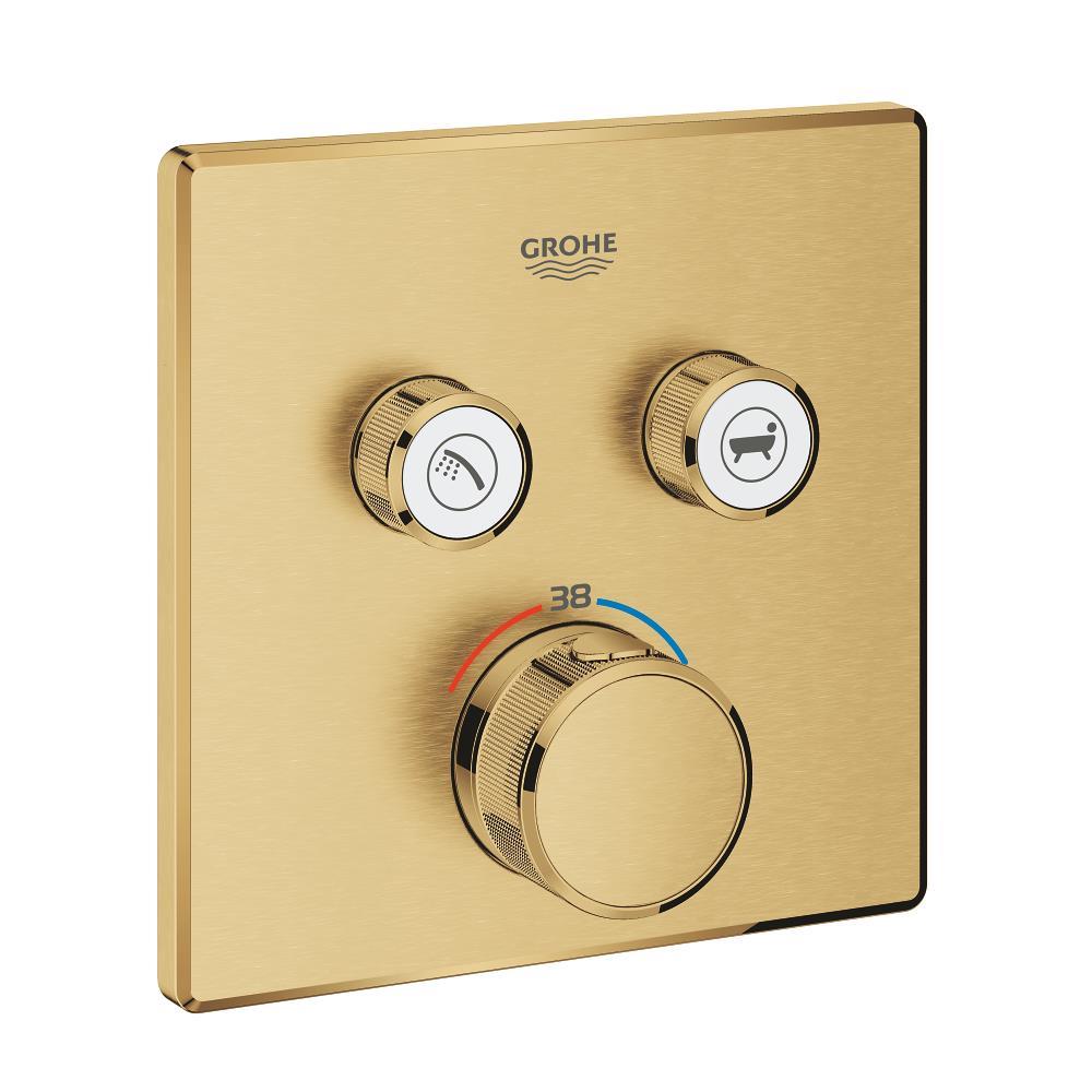 Grohe Grohtherm SmartControl Akış Kontrollü Ankastre Termostatik Banyo Bataryası (2 Yollu, Sıva Üstü Grubu), Fırçalı Altın, 29124GN0